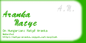 aranka matye business card