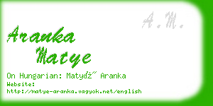 aranka matye business card